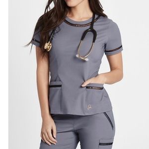Jaanuu grey and black scrub set